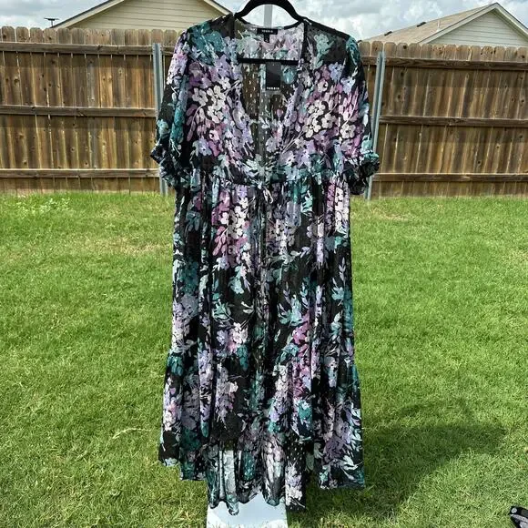 Torrid Purple/black Kimono 1X - Picture 1 of 3